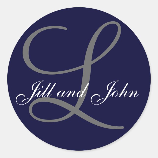 Nom Initial L plus Prénoms Sticker Marine (Devant)