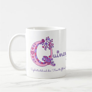 Nom initial Quincey ou Q signifiant tasse d'art ro