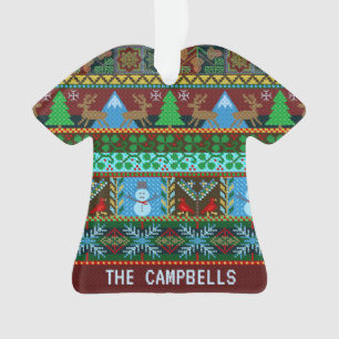 Nom laid tricoté du renne   de chandail de Noël