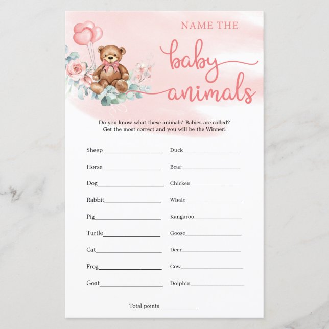 Nom Les Bébés Animaux Teddy Bear Eucalyptus Jeu (Devant)