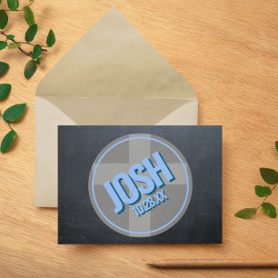 Nom Logo Chalkboard Blue Confirmation Merci