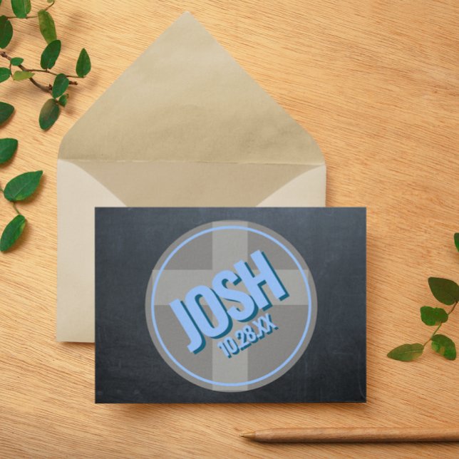 Nom Logo Chalkboard Blue Confirmation Merci (Créateur téléchargé)