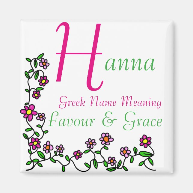 Nom Magnet Signification, Hanna, Favor & Grace (Devant)