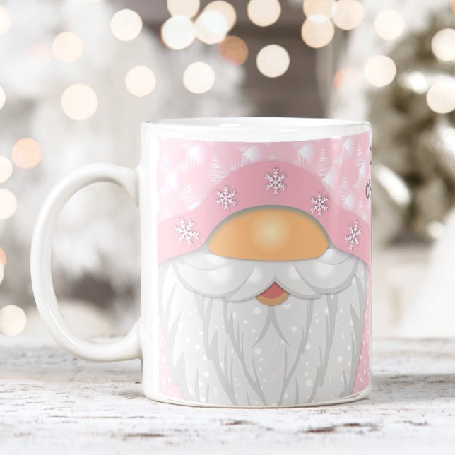 Nom mignon Pink Christmas Gnome Mug (Cute Name Pink Christmas Gnome Mug)