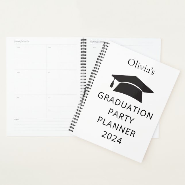 Nom minimal 2024 Graduation Party Planner (Devant avec enveloppe)