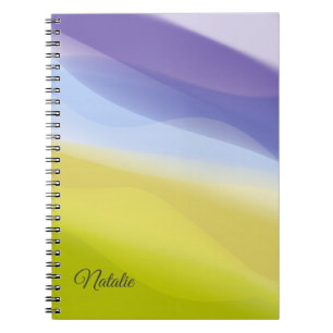 Nom minimal jaune lavande Carnet photo spirale