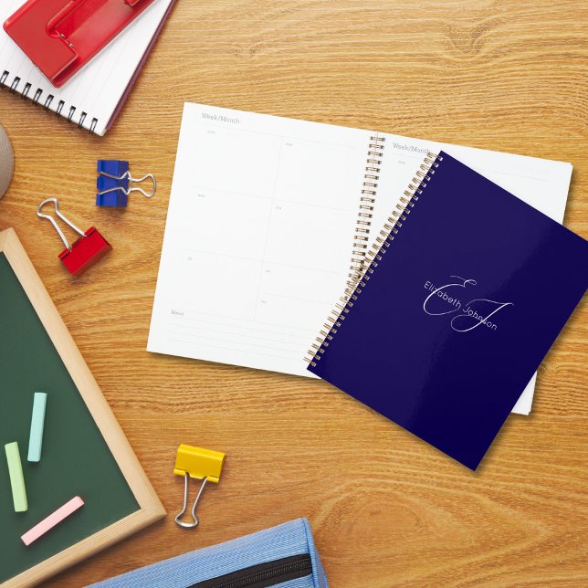 nom minimaliste classique bleu et blanc customisé (Créateur téléchargé)