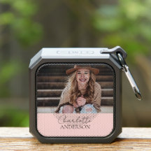 Nom minimaliste photo personnalisé Rose