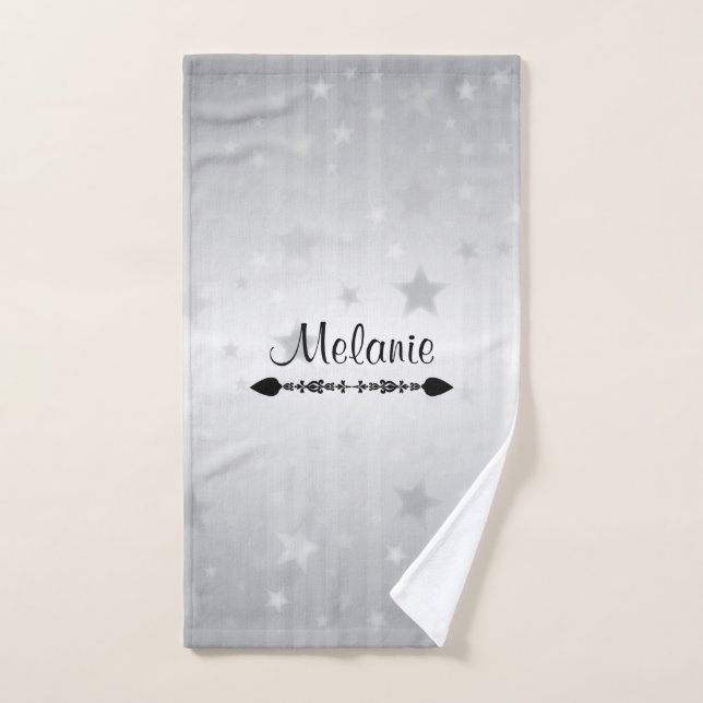Nom MODÈLE, décoratif, personnalisable (Serviette à main)