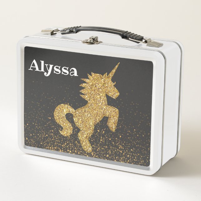 Nom modifiable personnalisé Unicorn Lunchbox (Devant)