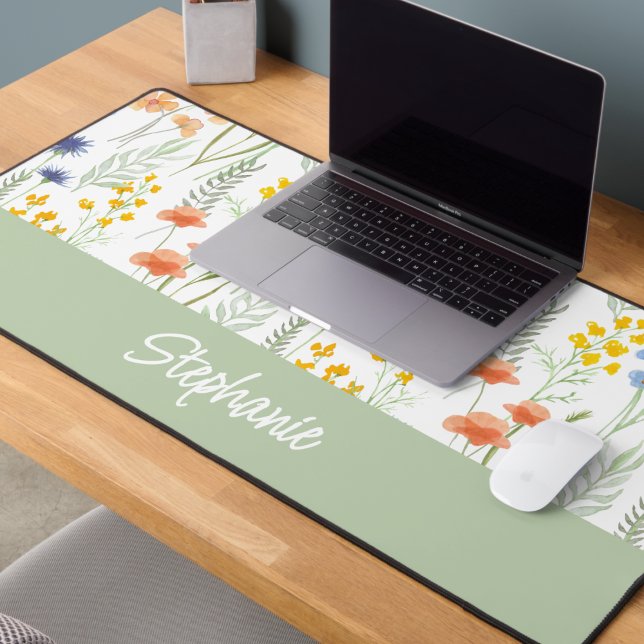 Nom monogramme à fleurs sauvages aquarelle jaune v (Créateur téléchargé)