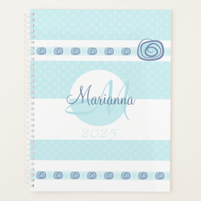 Nom Monogramme Bleu 2025 Moderne (Devant)