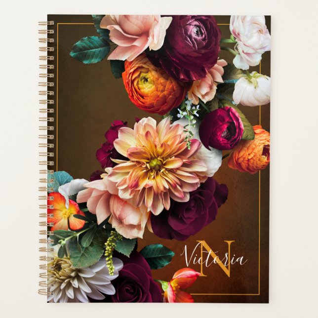Nom Monogramme Élégant Floral Botanique Rustique (Devant)