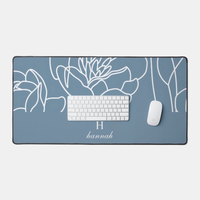 Nom Monogramme Fleur Sauvage Élégant Moderne (Clavier et souris)