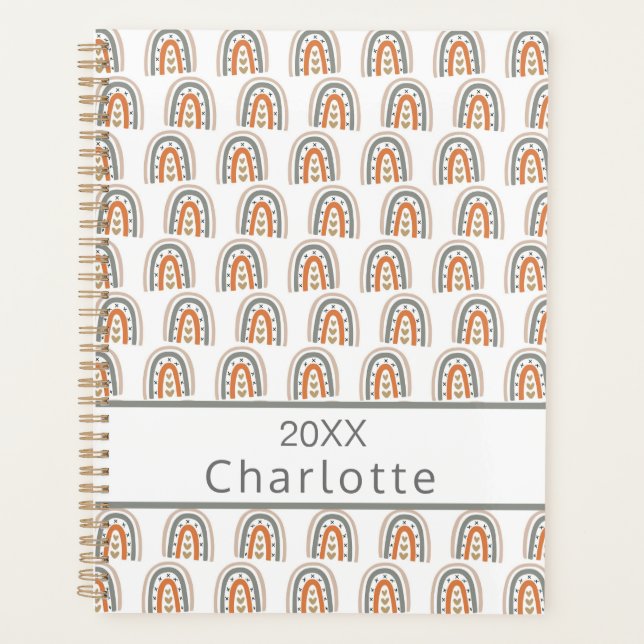 Nom monogramme gris or rose arc-en-ciel (Devant)