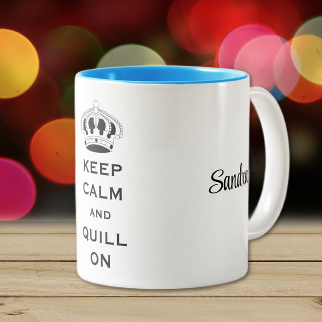 Nom, Mug classique à deux tons Keep Calm (Créateur téléchargé)