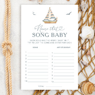 Nom Nautique Minimal Qui Chanson Baby shower Jeu