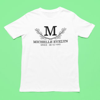 Nom noir et blanc personnalisé Monogramme Age