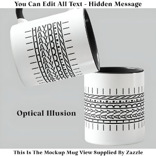 Nom noir Message caché Mug tendance 121B Moderne