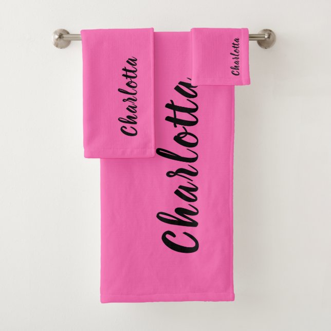 Nom noir moderne | Couleur rose chaude néon (En situation)