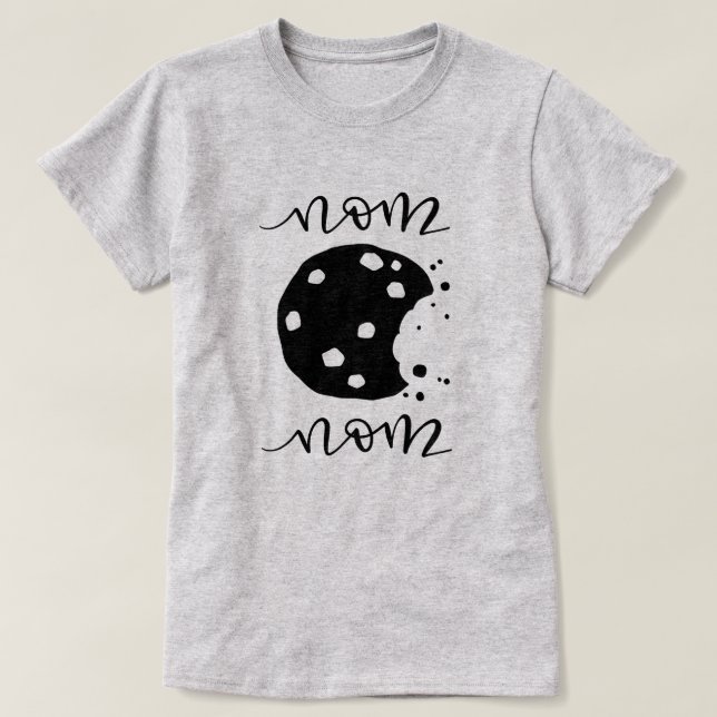 Nom Nom ! T-shirt mordu de biscuit (Design devant)