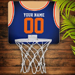 Nom/numéro personnalisé Mini panier de basket<br><div class="desc">Design de jersey amusant dans les couleurs de votre équipe préférée,  personnalisée avec votre nom et numéro.</div>