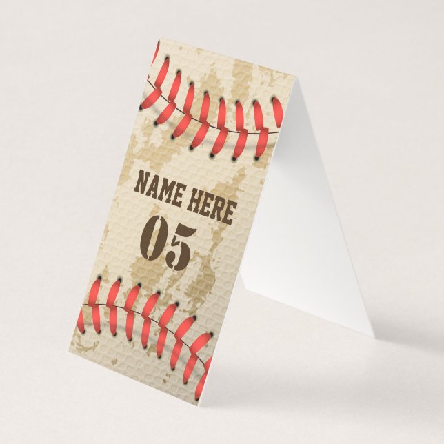 Nom Numéro Rétro Baseball Vintage Personnalisé (Front)