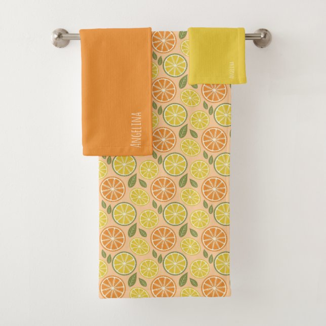 Nom orange jaune citron  motif blanc (En situation)