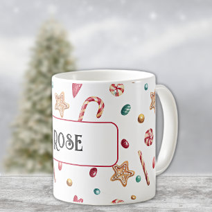 Nom ou monogramme, bonbons et cookies Mug à café 3