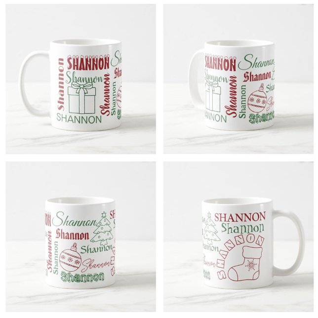 Nom persistant personnalisé Prêt de Noël Mug (Créateur téléchargé)