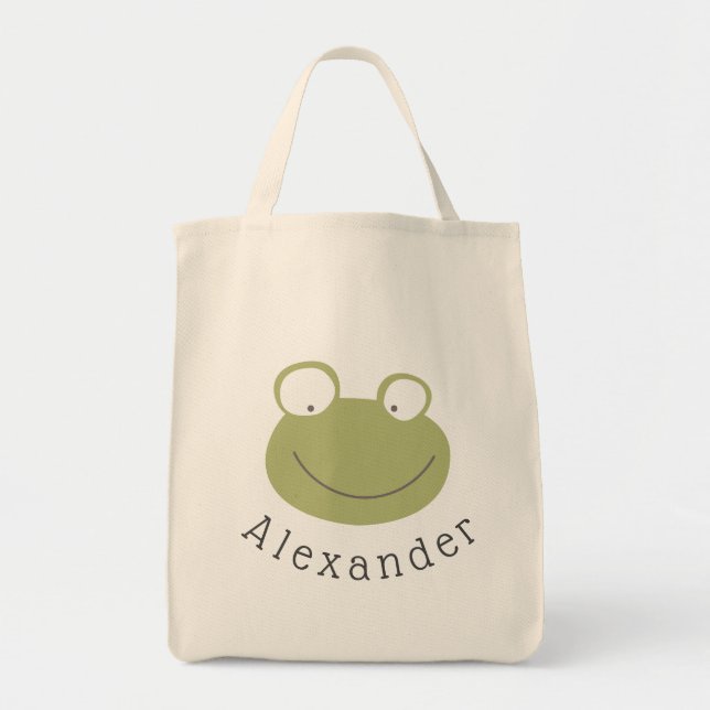 Nom personnalisable Cute Frog Sac fourre-tout (Devant)