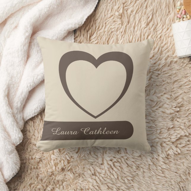 Nom personnalisable et Coussin Motif rayé du coeur (Couverture)