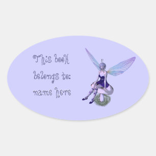 Nom personnalisable Fairy Bookplate - autocollant