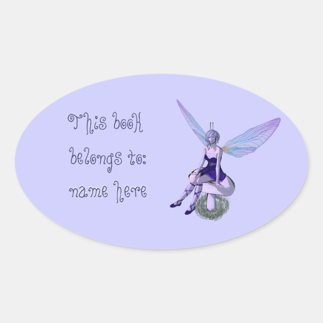Nom personnalisable Fairy Bookplate - autocollant  (Devant)