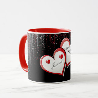 Nom personnalisable Valentine's Day Hearts Mug