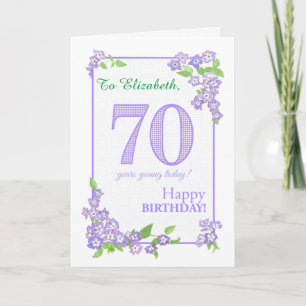 Nom personnalisé 70e anniversaire avec carte Fleur