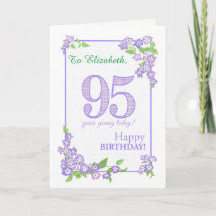 Nom personnalisé 95e anniversaire avec carte Fleur