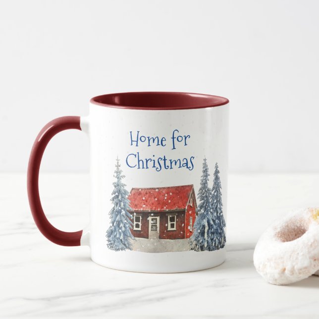 Nom personnalisé Accueil pour la Mug de Noël (Avec donut)