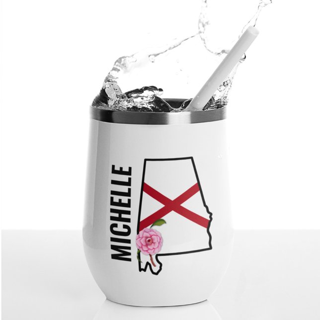 Nom personnalisé Alabama Drapeau et Fleur d'État C (Créateur téléchargé)