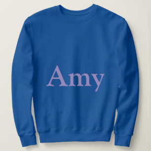 Nom personnalisé Amy Blue Sweatshirt femme