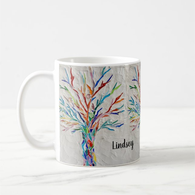 Nom personnalisé Arbre de la Mug Café Vie (Gauche)