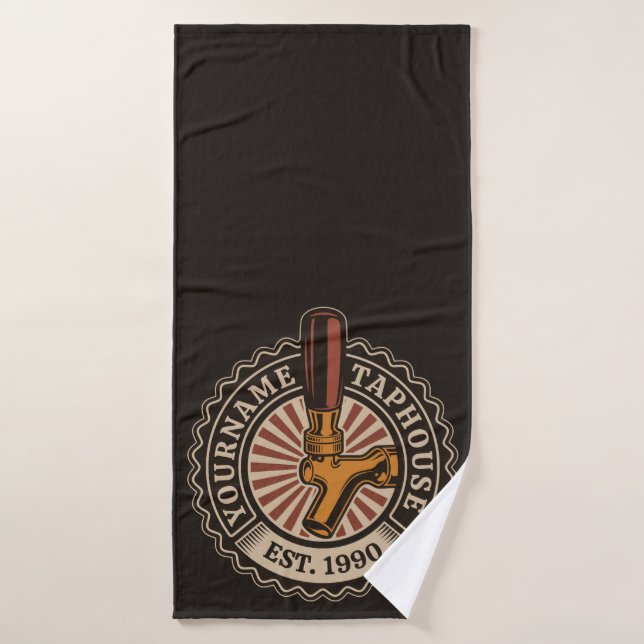 NOM Personnalisé Artisanat Bière Taphouse Brasseri (Serviette de bain)