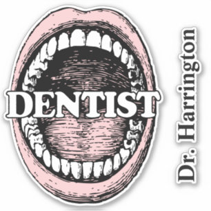 Nom personnalisé Autocollant pour dentiste