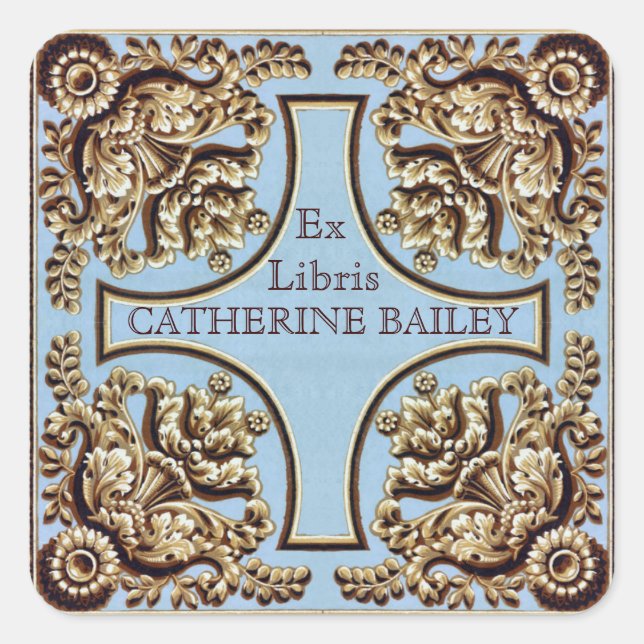 Nom personnalisé Autocollants Victorian Ex Libris (Devant)