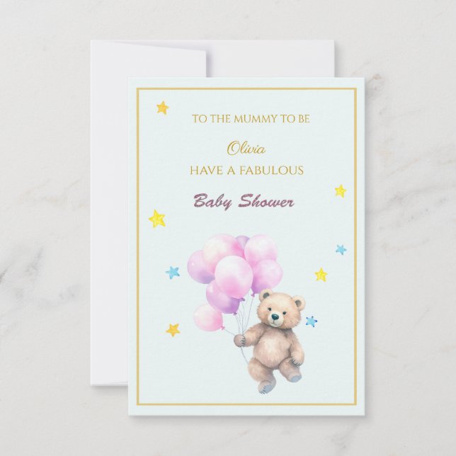 Nom personnalisé Baby shower de ballons flottants  (Devant)