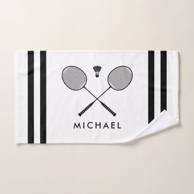 Nom personnalisé Badminton Blancs (Serviette à main)