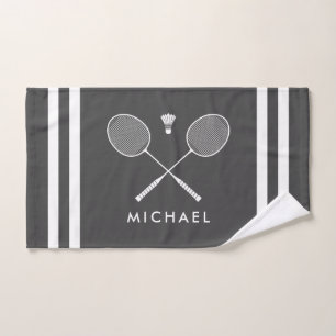 Nom personnalisé Badminton gris foncé rayures