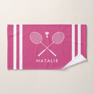 Nom personnalisé Badminton Magenta Stripes
