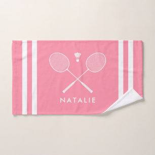 Nom personnalisé Badminton rose rayures