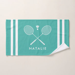 Nom personnalisé Badminton Turquoise Blue Stripes